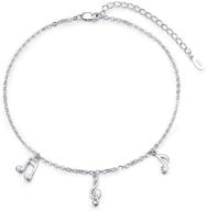 🎵 waysles music note anklets – 925 sterling silver adjustable charm anklet bracelet jewelry for women, girls, mom, girlfriend, wife – perfect gift for her logo