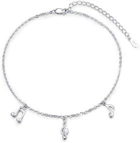img 4 attached to 🎵 Waysles Music Note Anklets – 925 Sterling Silver Adjustable Charm Anklet Bracelet Jewelry for Women, Girls, Mom, Girlfriend, Wife – Perfect Gift for Her