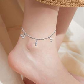 img 3 attached to 🎵 Waysles Music Note Anklets – 925 Sterling Silver Adjustable Charm Anklet Bracelet Jewelry for Women, Girls, Mom, Girlfriend, Wife – Perfect Gift for Her