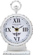 ⏰ nikky home rustic metal round analog small table clock - 4.7 x 2.4 x 7.6 inches logo