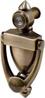 🚪 diecast construction door knocker & viewer - antique brass finish | defender security s4235 | 160 degree view логотип