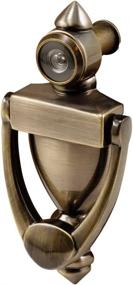 img 2 attached to 🚪 Diecast Construction Door Knocker & Viewer - Antique Brass Finish | Defender Security S4235 | 160 Degree View