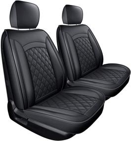 img 4 attached to LUCKYMAN CLUB 2 Front Tundra Seat Covers Fit For 2014-2021 Crew Cab/ Crewmax/ Double Cab/ Regular Cab With Faux Leather (Black 2 PCS) Interior Accessories