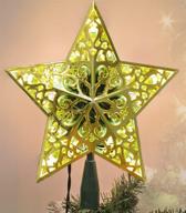 🌟 aogu gold christmas tree topper with 10 led warm white lights for home party decoration - star lighted treetop xmas decor logo