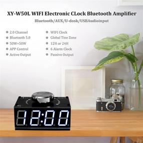 img 3 attached to Pemenol HiFi Bluetooth 5.0 Amplifier Board | 100W Digital Power, WiFi Clock | DIY Home Audio | Bluetooth, AUX, USB Input | Wireless Control | Alarm 12/24H