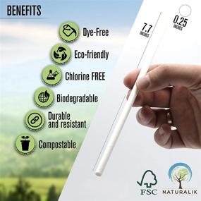 img 3 attached to 📍 Naturalik 300-Pack Individually Wrapped White Paper Straws - Eco-Friendly Dye-Free Bulk Drinking Straws for Juices, Smoothies, Restaurant - Premium Quality and Biodegradable (Regular 7.7", White)