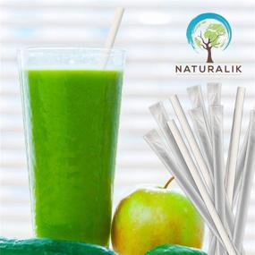 img 2 attached to 📍 Naturalik 300-Pack Individually Wrapped White Paper Straws - Eco-Friendly Dye-Free Bulk Drinking Straws for Juices, Smoothies, Restaurant - Premium Quality and Biodegradable (Regular 7.7", White)