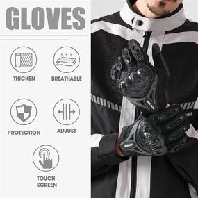 img 3 attached to Durable Full Finger Motorcycle Gloves for Road Racing Bike - Touch Screen Compatible, Summer Spring Powersports - Black-M