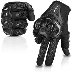 img 4 attached to Durable Full Finger Motorcycle Gloves for Road Racing Bike - Touch Screen Compatible, Summer Spring Powersports - Black-M