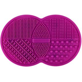 img 4 attached to 🧼 Lilyleaf Silicone Makeup Brush Cleaning Mat with Suction Cups (6.5 x 4.1 inches) - Textured Makeup Brush Cleaner Pad with 5 Surfaces - Large Portable Makeup Brush Silicone Mat - Efficient Makeup Brush Scrubber Mat