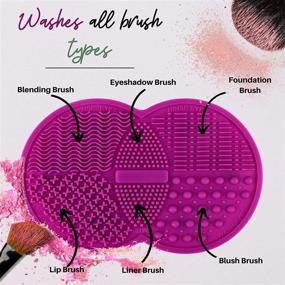 img 1 attached to 🧼 Lilyleaf Silicone Makeup Brush Cleaning Mat with Suction Cups (6.5 x 4.1 inches) - Textured Makeup Brush Cleaner Pad with 5 Surfaces - Large Portable Makeup Brush Silicone Mat - Efficient Makeup Brush Scrubber Mat