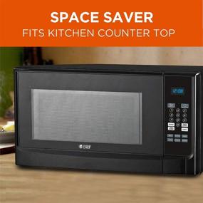 img 1 attached to Commercial Chef Countertop Microwave Oven, 1100 Watts, Small Compact Size, 10 Power Levels, 6 Easy One Touch Presets with Popcorn Button, Removable Turntable, Child Lock, Black - CHM14110B6C