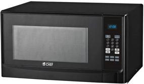 img 4 attached to Commercial Chef Countertop Microwave Oven, 1100 Watts, Small Compact Size, 10 Power Levels, 6 Easy One Touch Presets with Popcorn Button, Removable Turntable, Child Lock, Black - CHM14110B6C