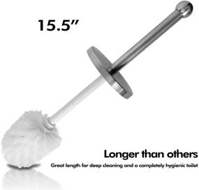 img 3 attached to Chimpy 15.5" Long Toilet Brush Set: Stainless Steel Matte Finish, Rust Resistant Bowl Scrubber Cleaner with Vented Holder - Strong Bristles for Effective Cleaning
