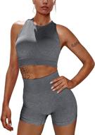 🏋️ seamless high waisted yoga shorts and sports bra set for women - oys workout outfits for running and yoga логотип