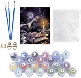 img 1 attached to 🦉 Magical Harry Potter Owl Paint by Numbers Kit | DIY Painting for Adults and Kids | Halloween Owl Acrylic Painting Kit for Home Décor, Living Room, Bedroom