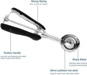 img 1 attached to 🍦 Ice Cream Cookie Scoop Set of 3 | Stainless Steel Scooper with Anti-Freeze Handle & Trigger | Small, Medium, Large Sizes | Perfect for Dough Balls, Ice Cream & Snow Cones