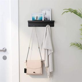 img 2 attached to 6 Hook Key Holder for Wall Decorative: Mail Organizer, Key Rack & Farmhouse Decor in Black