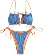 zaful women's tie cutout keyhole cami string bikini set: a trendy two-piece swimsuit logo