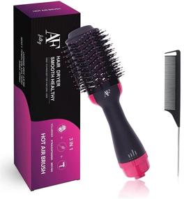 img 4 attached to 💁 Revitalize Your Hair with the AF Silky Hair Dryer Brush 3 in 1 Volumizer Packaged with a Tail Comb