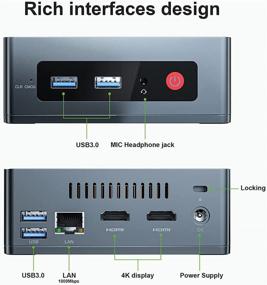 img 3 attached to 💻 Beelink Mini PC GK35: Intel Processor N3350, Windows 10 Pro, 4GB DDR3/64GB eMMC, 4K HD, BT4.0, Dual HDMI Ports, 2.4G+5G WiFi, Auto Power On, Gigabit Ethernet Desktop Computer