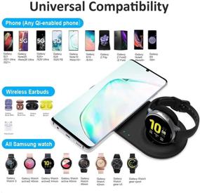 img 2 attached to ⚡️ HATALKIN Wireless Charger for Samsung Galaxy Watch and Phone Charger Charging Pad Stand Compatible with Galaxy Watch 3 41mm 45mm 42mm 46mm Active 2 / S21/ Note20/20 Ultra/Buds 2/Live Samsung Products+