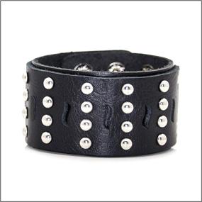 img 3 attached to 👩 Heavstjer Alloy Wristband Leather Bracelet: Stylish Girls' Jewelry & Bracelets for Exclusive Charm