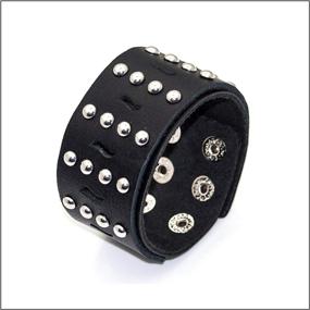 img 1 attached to 👩 Heavstjer Alloy Wristband Leather Bracelet: Stylish Girls' Jewelry & Bracelets for Exclusive Charm