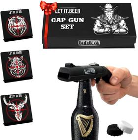 img 4 attached to 🔫 Funny Gun Beer Gifts: Cap Guns Beer Bottle Opener - Shoot, Open, and Fire Beer Caps Over 16 Feet! Perfect New Year and Christmas Idea