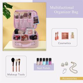 img 2 attached to Leather Cosmetic Organizer 💼 Storage Solution with Stylish Design