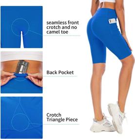 img 1 attached to Fancyskin High Waist Yoga Shorts: Stylish Tummy Control Sport Shorts with Pockets for Women