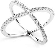 💍 somen tungsten 925 sterling silver criss cross rings: cz eternity wedding band, sizes 4-13 - perfect for engagement! logo