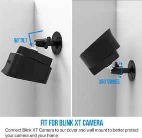 img 1 attached to 📷 Enhance Your Security with Frienda 360 Degree Adjustable Wall Mount Bracket and Silicone Protective Skin for Blink XT Indoor/Outdoor Security Camera (1, Black)