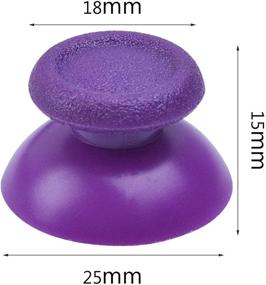 img 1 attached to 🎮 Set of 5 Purple Replacement Analog Stick Joystick Thumbsticks Thumb Grips Buttons for Playstation DualShock 4 PS4 Controller Gamepad