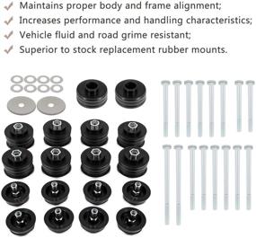 img 1 attached to 🚛 Polyurethane Body Mount Bushing Kit for Ford Super Duty F250 F350 2008-2016 2WD 4WD – Enhanced with Steel Sleeves, Hardware, and Sleek Black Finish