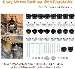 img 3 attached to 🚛 Polyurethane Body Mount Bushing Kit for Ford Super Duty F250 F350 2008-2016 2WD 4WD – Enhanced with Steel Sleeves, Hardware, and Sleek Black Finish