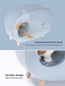 img 2 attached to 🐾 MS!MAKE SURE Cat Litter Box With Lid: Pretty Kitty Covered Litterbox Furniture - Large Enclosed Design, Easy to Clean, No Sand Leakage or Odor, with Scoop & Mat (Grey)