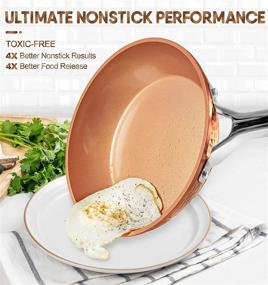 img 1 attached to 🍳 MICHELANGELO Copper Pots and Pans Set: Nonstick Cookware 12-Piece for Induction Cooking - Hammered Design with Fry Pans, Stock Pans, and Lids