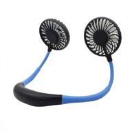 🌬️ stay cool and comfortable with tacy hands-free neckband fan - mini dual-head fan necklace for sports and personal use (blue), wireless & usb rechargeable logo