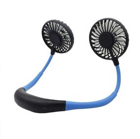 img 4 attached to 🌬️ Stay Cool and Comfortable with TACY Hands-Free Neckband Fan - Mini Dual-Head Fan Necklace for Sports and Personal Use (Blue), Wireless & USB Rechargeable