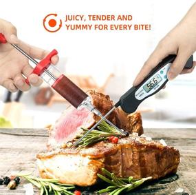 img 3 attached to 🌡️ Peakally Instant Read Meat Thermometer with Meat Injector - Best Kitchen Addition Sets: Digital Food Thermometer, Meat Injector Syringe & 2 Marinade Injector Needles for Cooking, Baking, Candy Making, Grill, BBQ