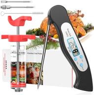 🌡️ peakally instant read meat thermometer with meat injector - best kitchen addition sets: digital food thermometer, meat injector syringe & 2 marinade injector needles for cooking, baking, candy making, grill, bbq logo