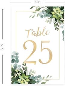 img 1 attached to Greenery Wedding Table Numbers Number