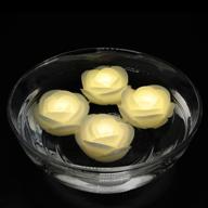 🕊️ 4-pack warm white flameless wax led water floating rose candle lights - wedding & event decorations/real wax battery operated floating candle lights in flower shape (warm white) логотип