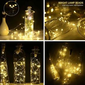 img 2 attached to 🍾 Pack of 4 Rechargeable USB Bottle Lights - Waterproof 59-Inch Copper Wire Fairy Cork String Lights - Ceepko Warm White Decorative Lights for Party, Wedding, Halloween, Christmas Decorations