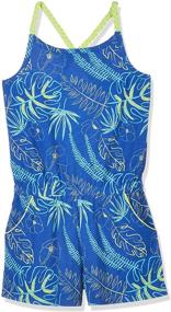 img 2 attached to 🌴 Tropical Treasure: Girls' Awesome Sleeve Romper Jumpsuit - Perfect for Summer Fun!