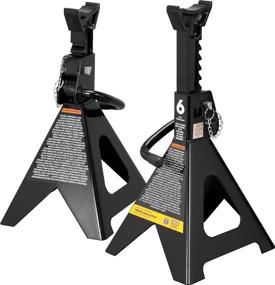 img 4 attached to 🔒 Torin 6 Ton (12,000 LBs) Double Locking Steel Jack Stands: 2 Pack, Black (AT46002AB)