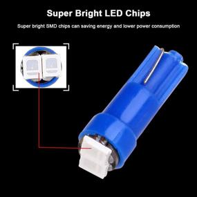 img 1 attached to 🚗 CCIYU 10-Pack T5 Ультра Синие 58 70 73 74 Щит Приборной Доски 2SMD Светодиодная Лампа Лампочка - Совместима с Toyota Tundra Sequoia 4.6L 4.7L 5.7L 2009-2013 года, Mitsubishi Eclipse 3.8L 2.4L 2009-2012 года.