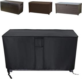 img 4 attached to 🌦️ Kingling Waterproof Patio Deck Box Cover - All-Weather Protection for 100% Outdoor Storage Box - Furniture Covers in Black (60&#34; L x 30&#34; W x 25&#34; H)