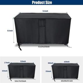img 3 attached to 🌦️ Kingling Waterproof Patio Deck Box Cover - All-Weather Protection for 100% Outdoor Storage Box - Furniture Covers in Black (60&#34; L x 30&#34; W x 25&#34; H)
